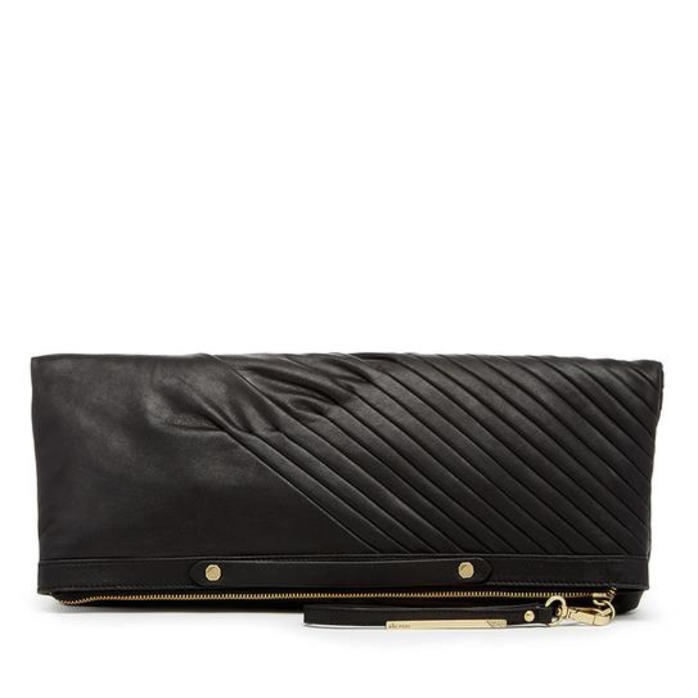 Ella Moss Daydreamer Leather Clutch Black